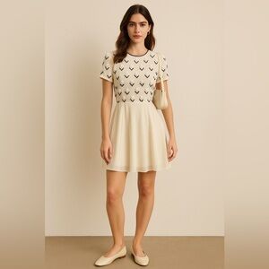 French Connection Beaded Fit and Flare Dress